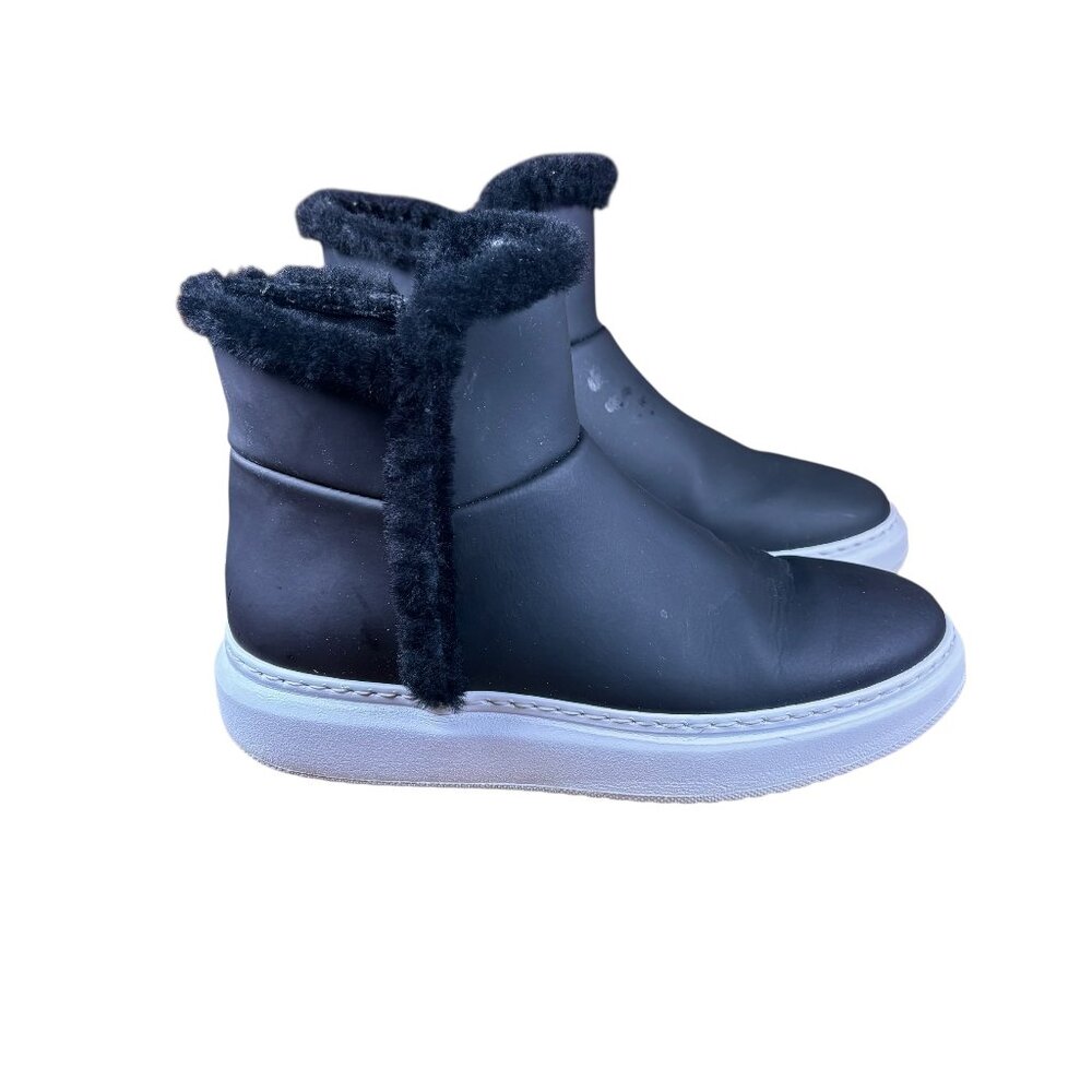 Aquatalia Women's Waterproof Shearling Lined Ankle‎ Boots Black Size 7